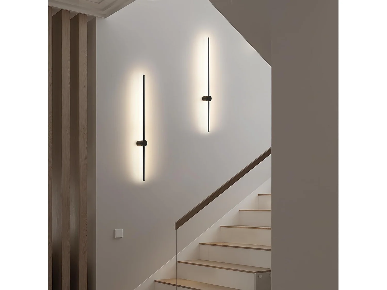 NETTLIFE Aplique LED para Interiores - 100 CM Negro 8 W Lámpara Giratoria Minimalista para Sala de Estar Lámpara de Noche Blanco cálido 3000 K