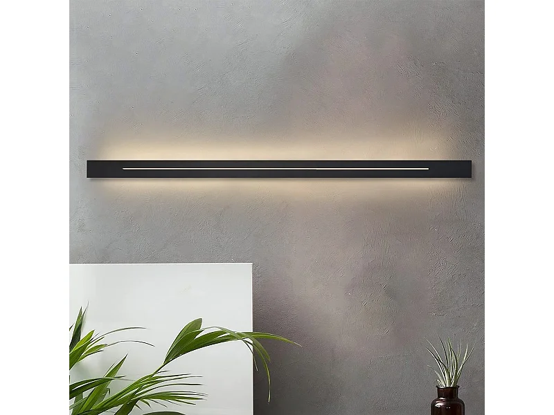 NETTLIFE Wandverwarming voor binnen LED - moderne kamer, 100 cm, warme witte ganglamp, 31 W, zwarte trap lamp, muurverlichting.