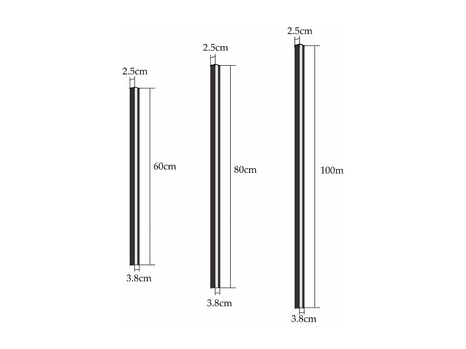 NETTLIFE LED Wandleuchte Innen - Modern 100CM 34W Warmweiß Flur Korridorlampe Wohnzimmerlampe Schwarz Nachttischlampe Wandbeleuchtung
