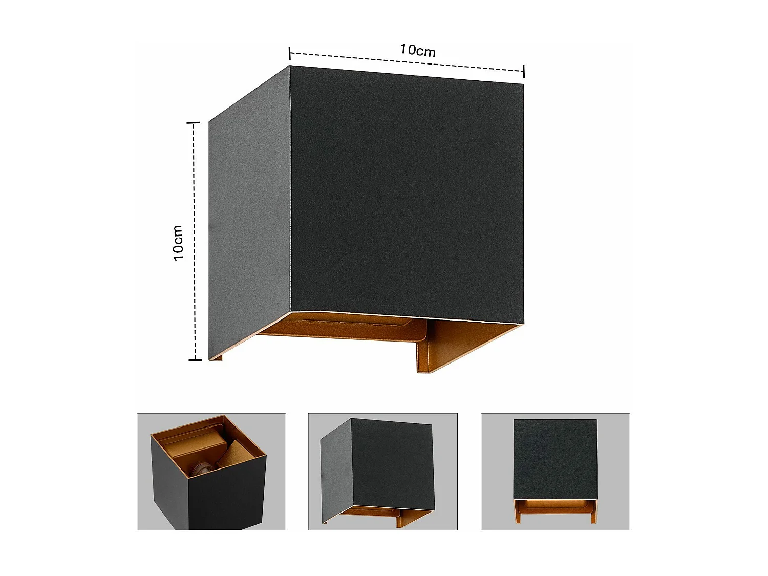 Applique LED 3w -g9 Lampe Murale Noire Et Dorée Étanche Double Faisceau Réglable Ip65 230v 3000k