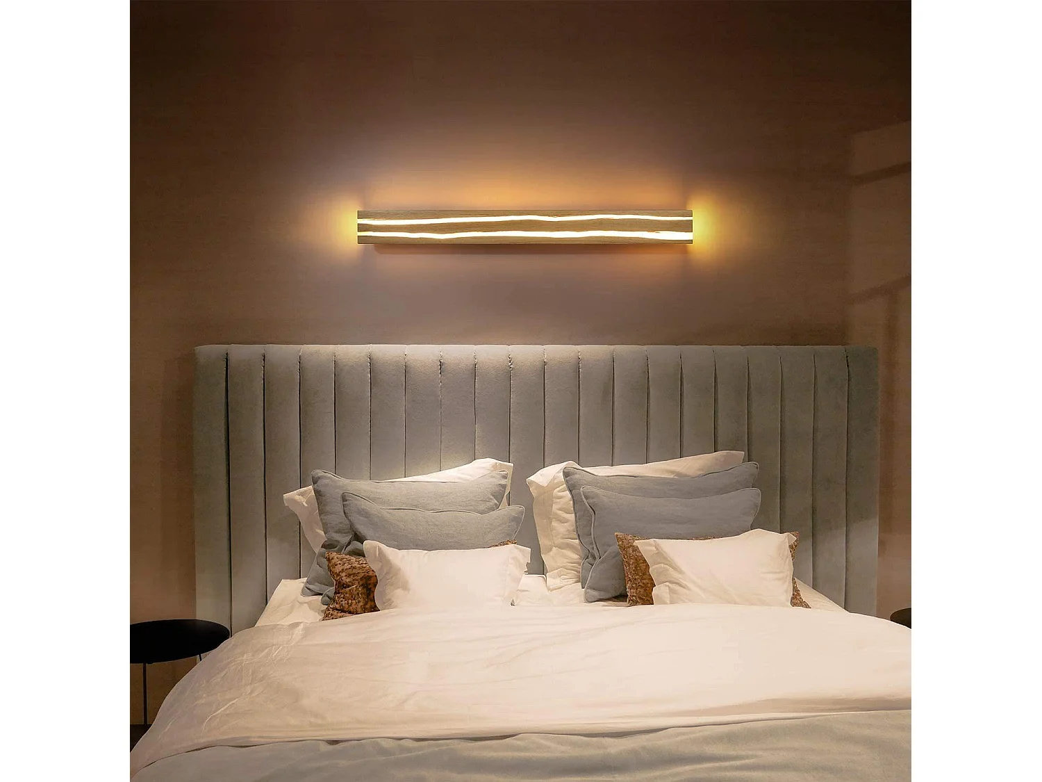 NETTLIFE Wandlamp LED, Wandplaklamp van hout - 16W Ganglamp voor binnen, 100CM, WARM WIT, moderne traplamp.