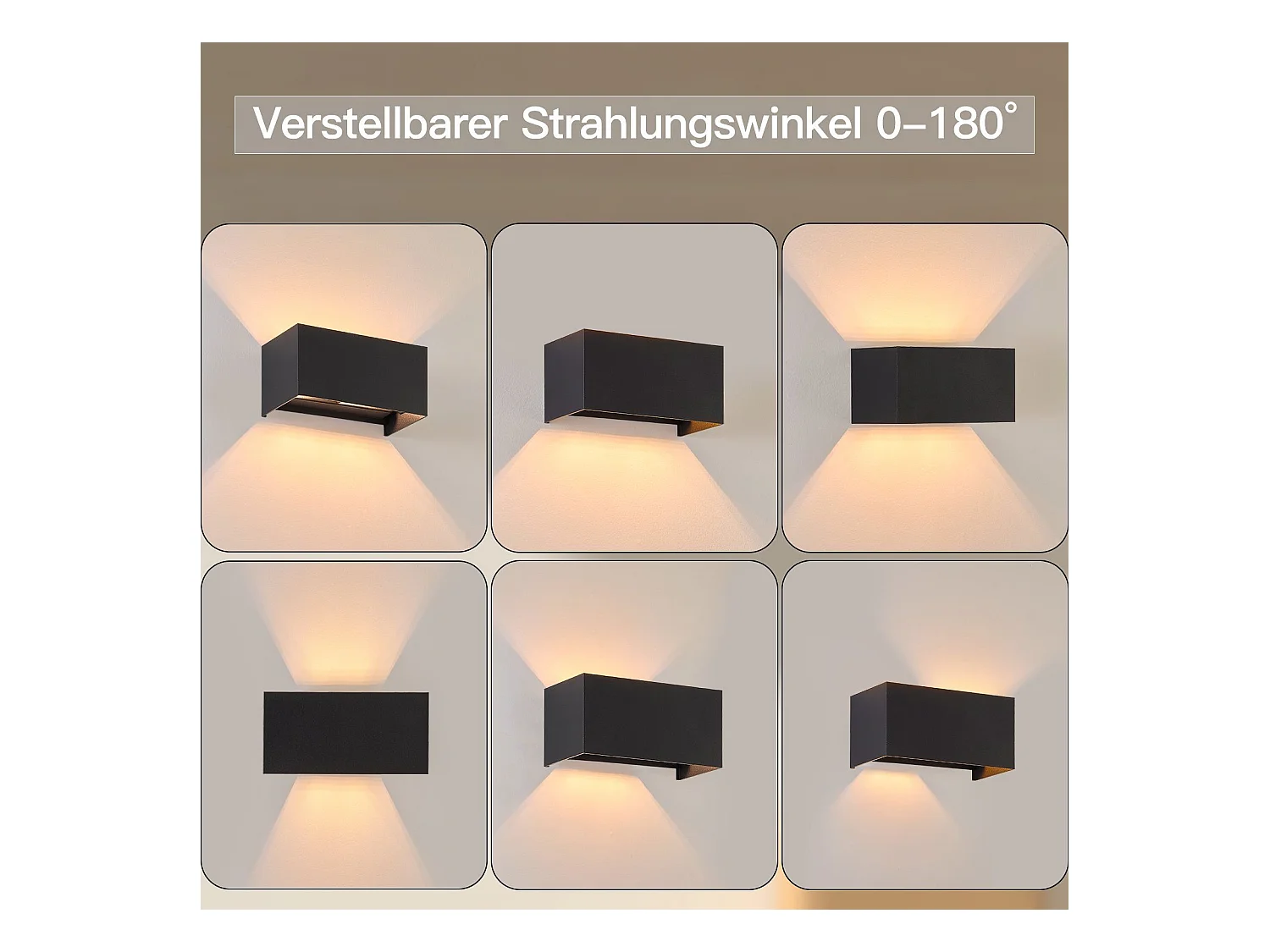NETTLIFE 2 Appliques Murales LED Noires IP65, Lumière Blanche Chaude Réglable G9, pour Salon, Jardin, Terrasse