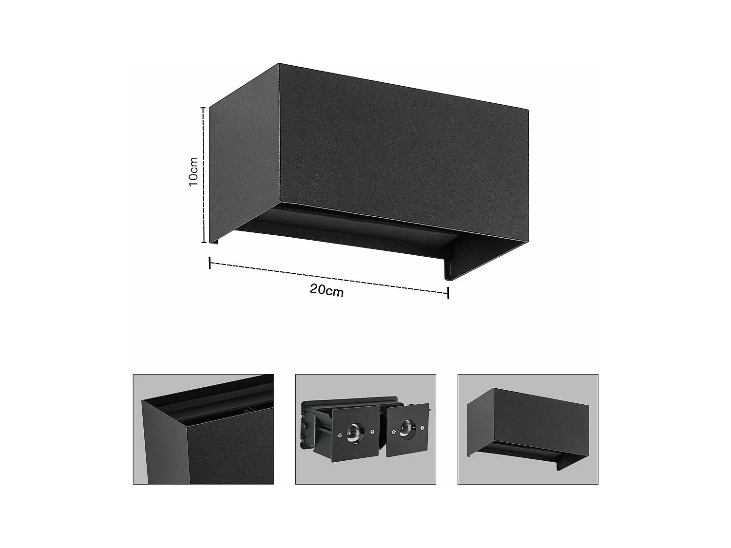NETTLIFE 2 Appliques Murales LED Noires IP65, Lumière Blanche Chaude Réglable G9, pour Salon, Jardin, Terrasse