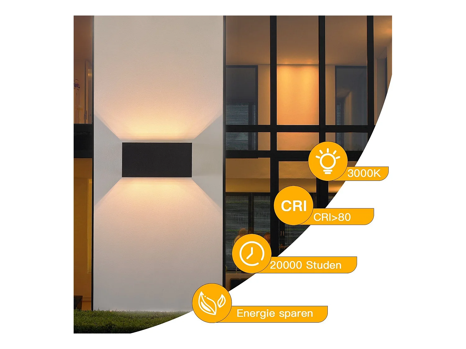 NETTLIFE 2 Appliques Murales LED Noires IP65, Lumière Blanche Chaude Réglable G9, pour Salon, Jardin, Terrasse