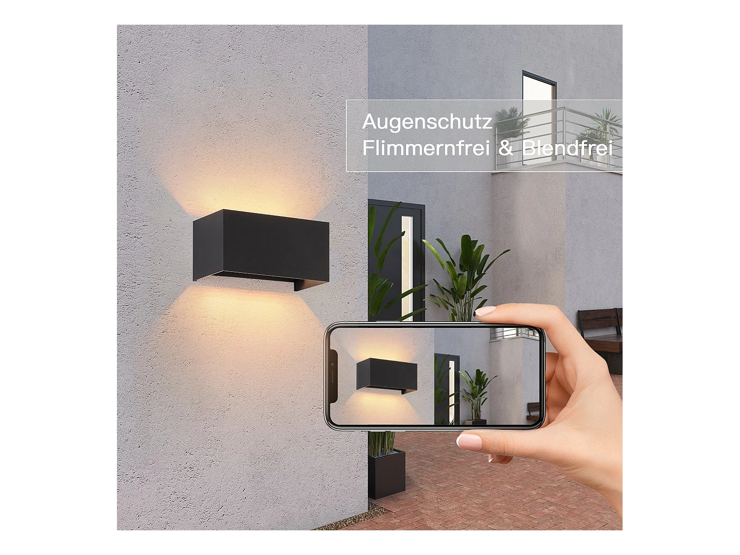 NETTLIFE 2 Appliques Murales LED Noires IP65, Lumière Blanche Chaude Réglable G9, pour Salon, Jardin, Terrasse