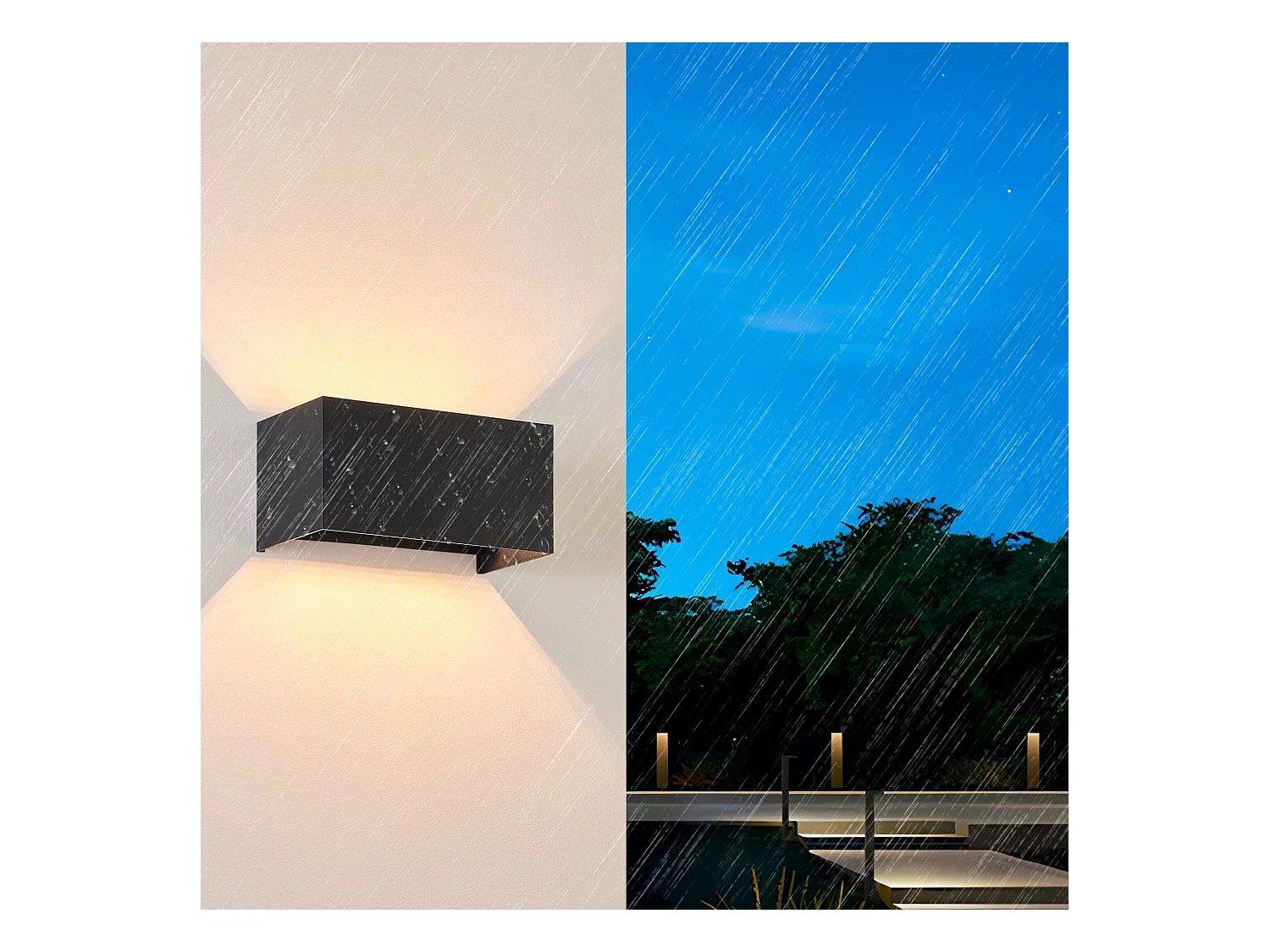 NETTLIFE 2 Appliques Murales LED Noires IP65, Lumière Blanche Chaude Réglable G9, pour Salon, Jardin, Terrasse