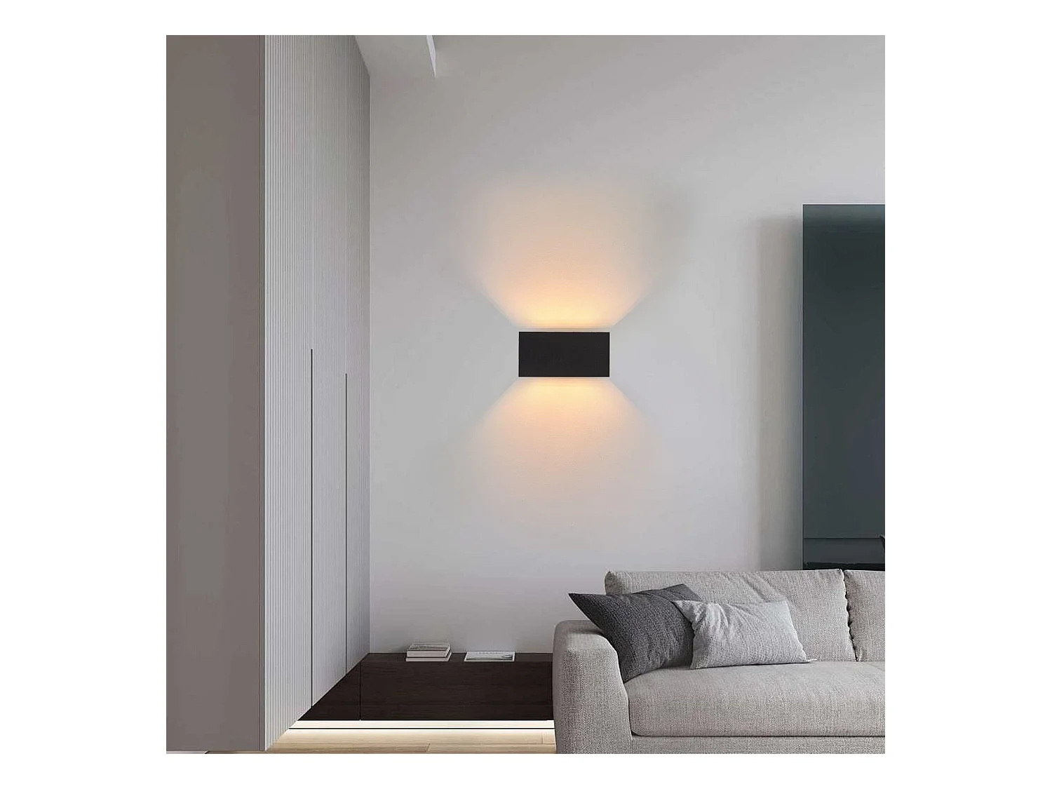 NETTLIFE 2 Appliques Murales LED Noires IP65, Lumière Blanche Chaude Réglable G9, pour Salon, Jardin, Terrasse