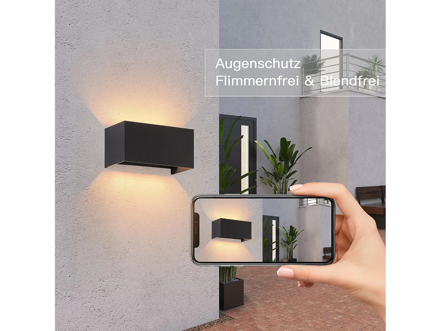 NETTLIFE 2 Appliques Murales LED Noires IP65, Lumière Blanche Chaude Réglable G9, pour Salon, Jardin, Terrasse