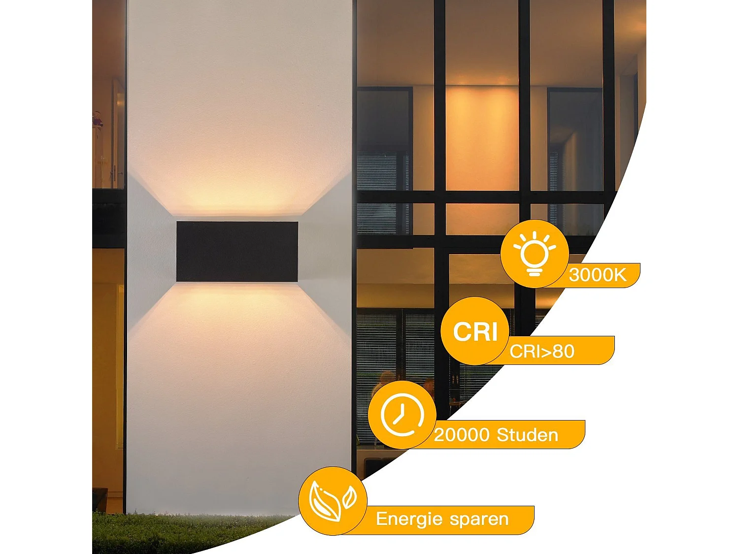 NETTLIFE 2 czarne kinkiety LED IP65, regulowane ciepłe białe światło G9, do salonu, ogrodu, tarasu