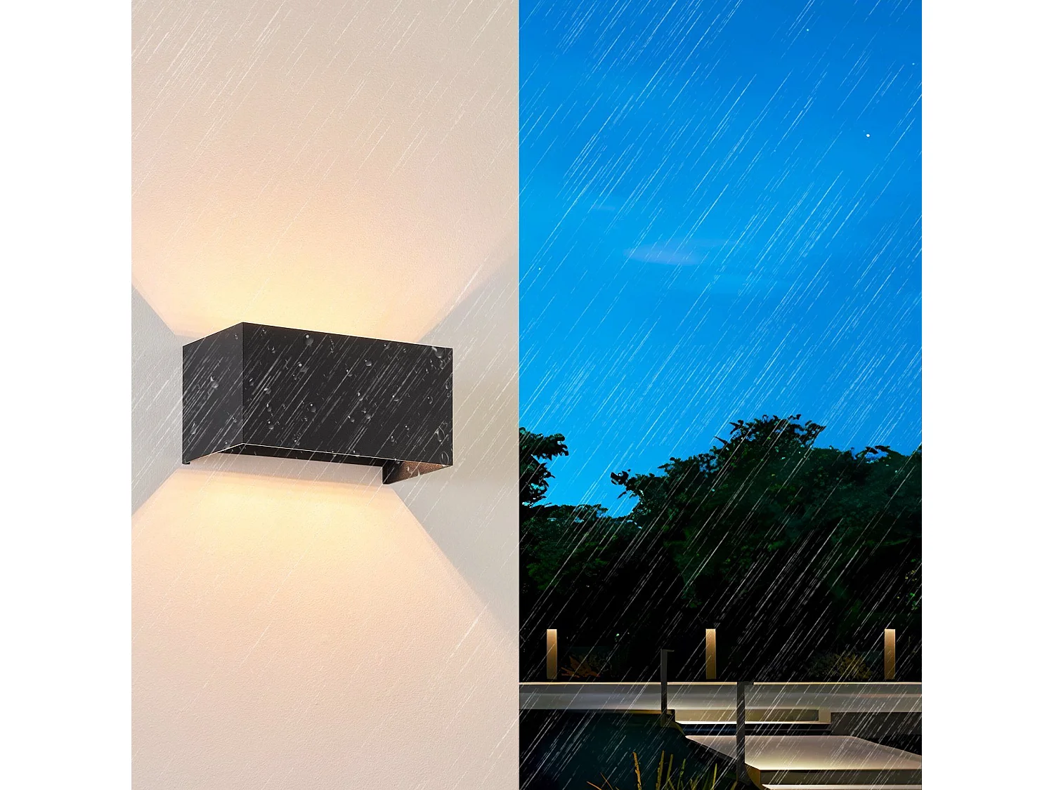 NETTLIFE 2 Appliques Murales LED Noires IP65, Lumière Blanche Chaude Réglable G9, pour Salon, Jardin, Terrasse