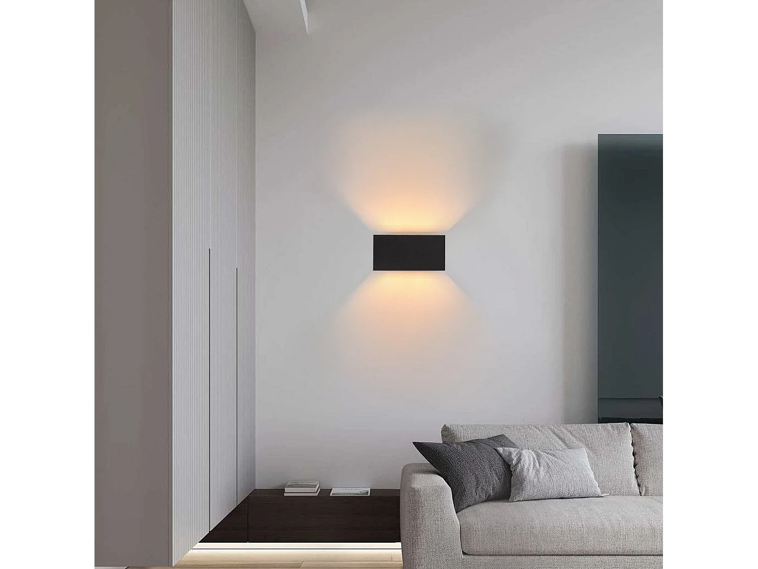 NETTLIFE 2 Appliques Murales LED Noires IP65, Lumière Blanche Chaude Réglable G9, pour Salon, Jardin, Terrasse