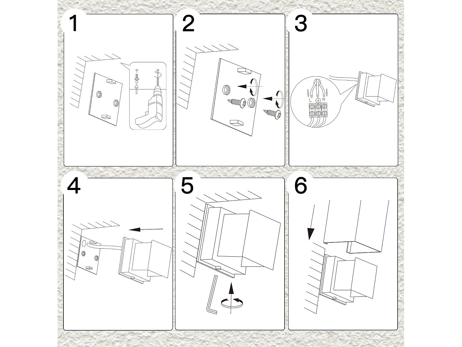 NETTLIFE Aplique LED 5W - Lámpara de Pared Exterior/Interior Gris, Regulable Doble Haz Impermeable IP65 230V 3000K