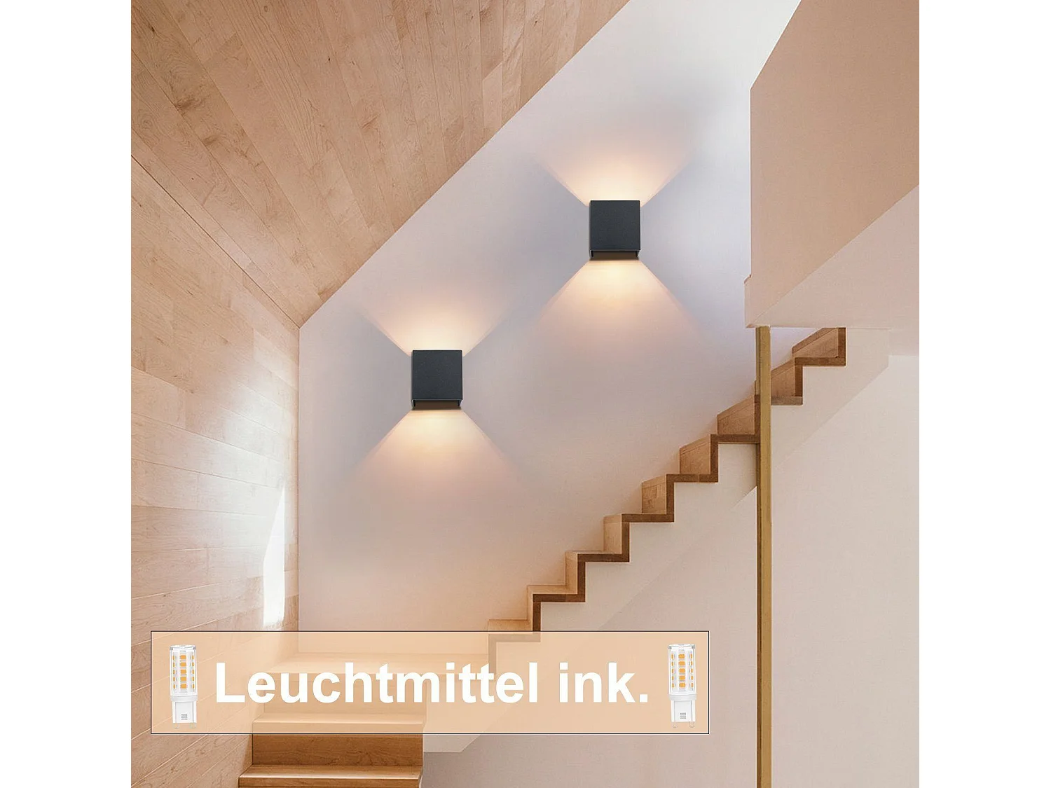 NETTLIFE Czarny kinkiet zewnętrzny LED, góra, dół, IP65, 3000K, do klatek schodowych