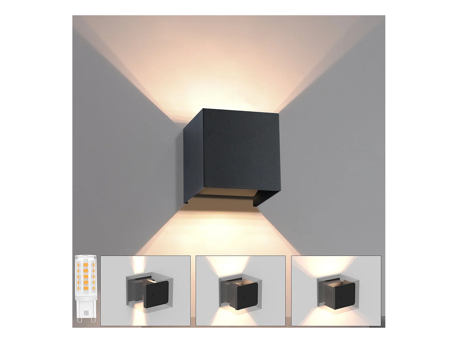 NETTLIFE Applique murale externe LED zwart, Up Down, IP65, 3000K, voor trappenhuis - kooien.
