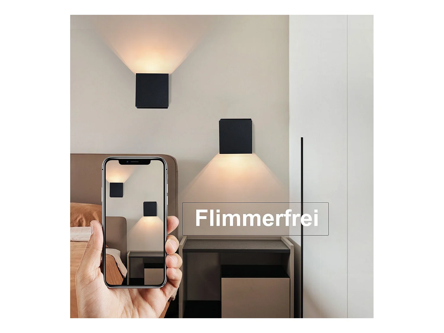 NETTLIFE Applique Murale Extérieure LED Noire, Up Down, IP65, 3000K, pour Cage d’Escalier