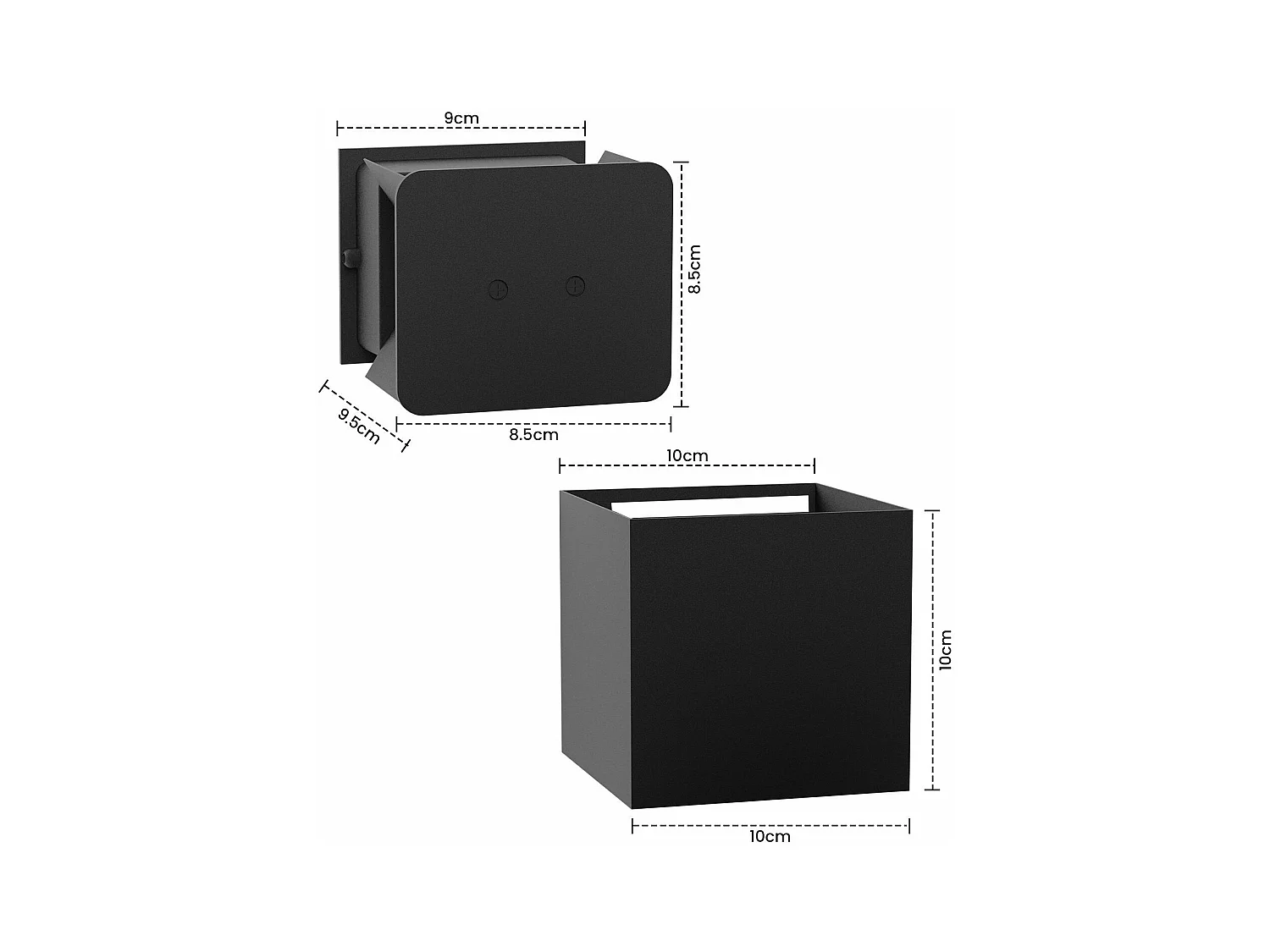 NETTLIFE Applique Murale Extérieure LED Noire, Up Down, IP65, 3000K, pour Cage d’Escalier