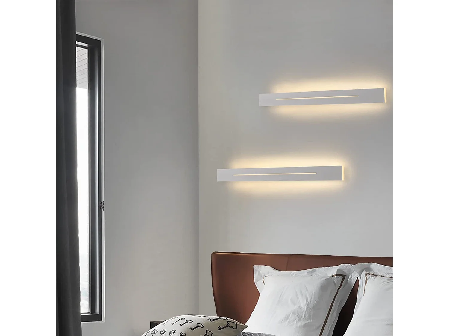 NETTLIFE Applique murale LED Intérieur - Lampe de couloir Moderne 60CM Lampe de salon 20W Lampe de couloir Chambr Blanc