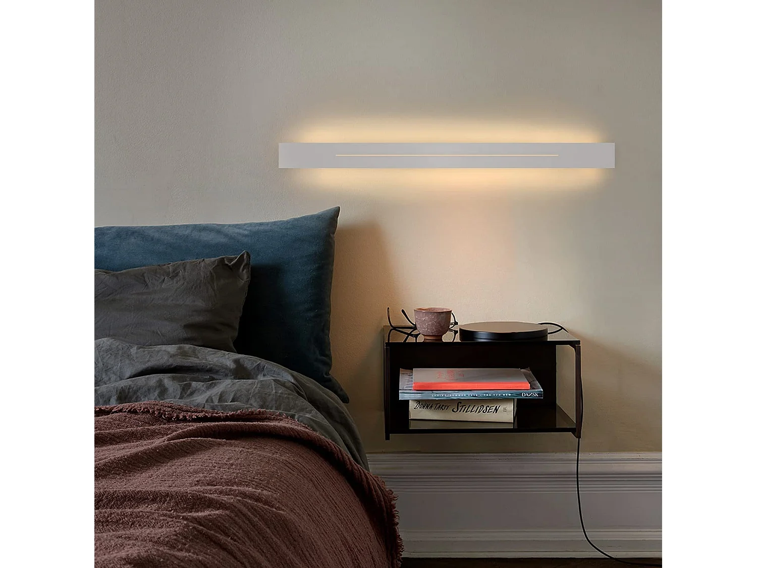 NETTLIFE Applique murale LED Intérieur - Lampe de couloir Moderne 60CM Lampe de salon 20W Lampe de couloir Chambr Blanc