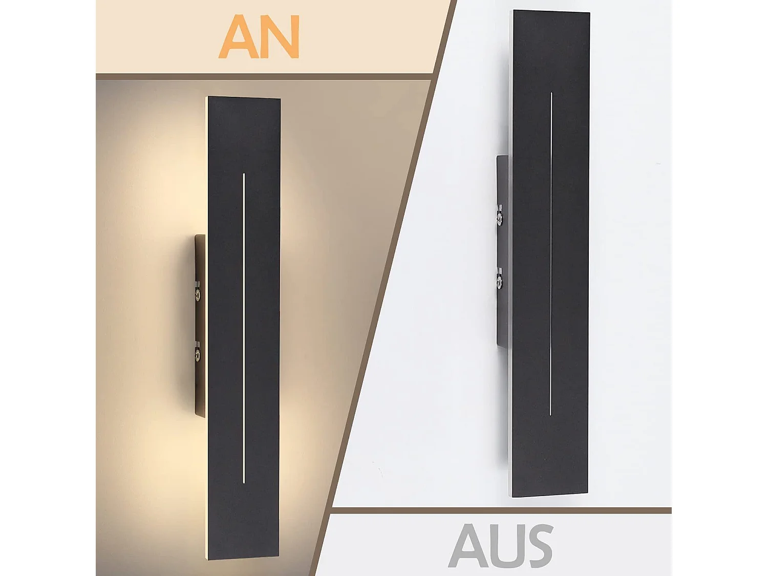 NETTLIFE Applique Murale Intérieure Applique LED 30CM Lampe de Couloir Moderne Blanc Chaud Chambre Noir Lampe d'escalier 8W Éclairage Mural