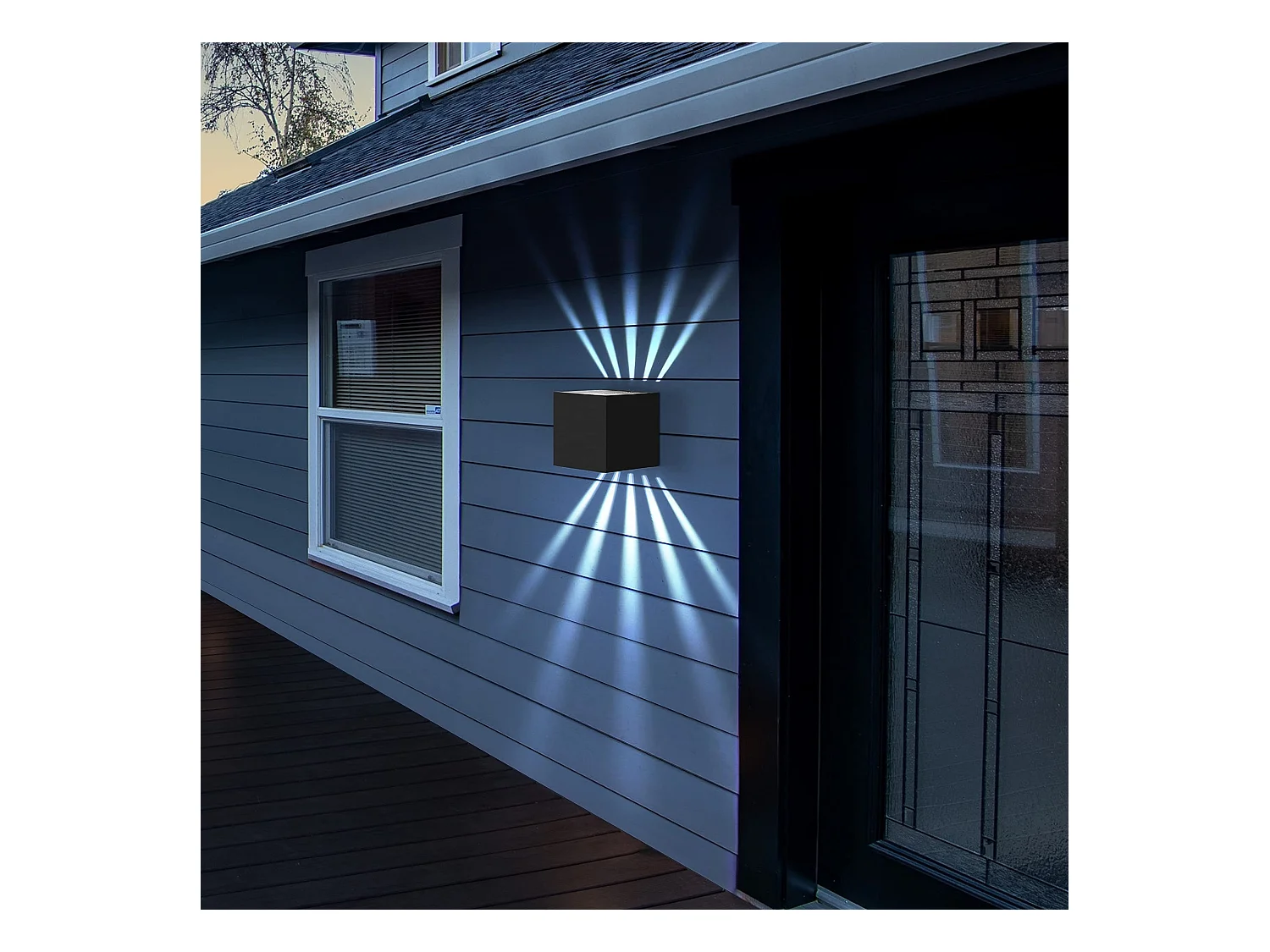 NETTLIFE 2 - delen Wandlamp met LED voor binnen en buiten - Zwart, buitenlamp IP65, waterdicht, buitenwandlamp, 3000K koude wit, up - down, 10W.