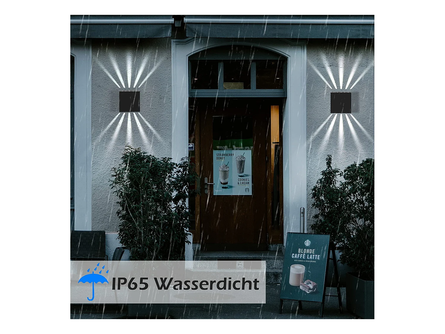 NETTLIFE 2 - delen Wandlamp met LED voor binnen en buiten - Zwart, buitenlamp IP65, waterdicht, buitenwandlamp, 3000K koude wit, up - down, 10W.