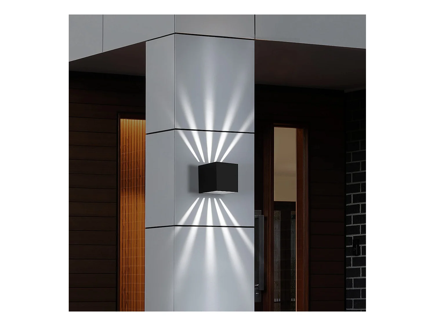 NETTLIFE 2 - delen Wandlamp met LED voor binnen en buiten - Zwart, buitenlamp IP65, waterdicht, buitenwandlamp, 3000K koude wit, up - down, 10W.