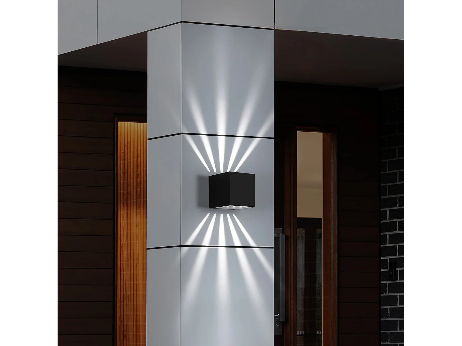 NETTLIFE 2 Stück LED-Wandleuchte für drinnen und draußen – schwarze Außenlampe, IP65, wasserdicht, Wandlampe für draußen, 3000 K, kaltweiß, Up-Down, 10 W