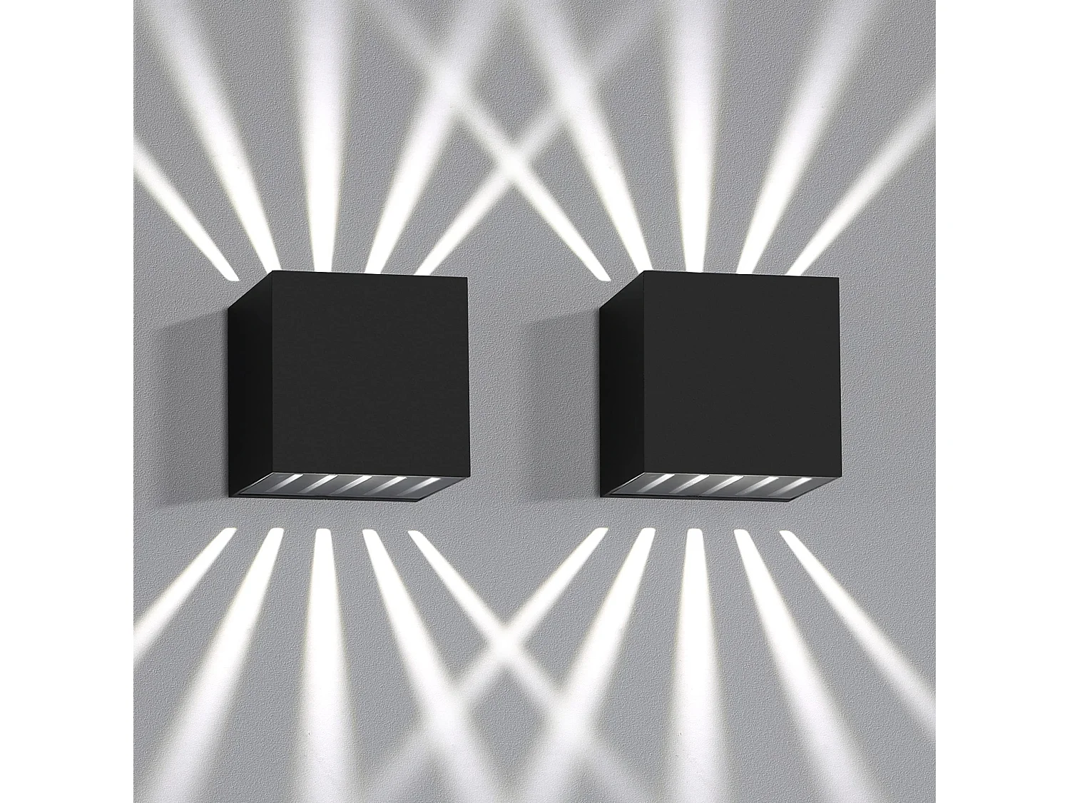 NETTLIFE  2 pièces Applique murale LED Intérieur & Extérieur - Noir Lampe extérieure IP65 Etanche Applique extérieure 3000K Blanc froid Up Down 10W