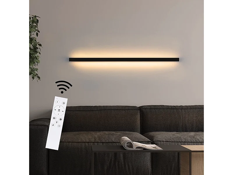 NETTLIFE Aplique LED para Interior Negro Regulable 100 cm Moderno 15 W Lámpara de Pasillo Iluminación de Pared