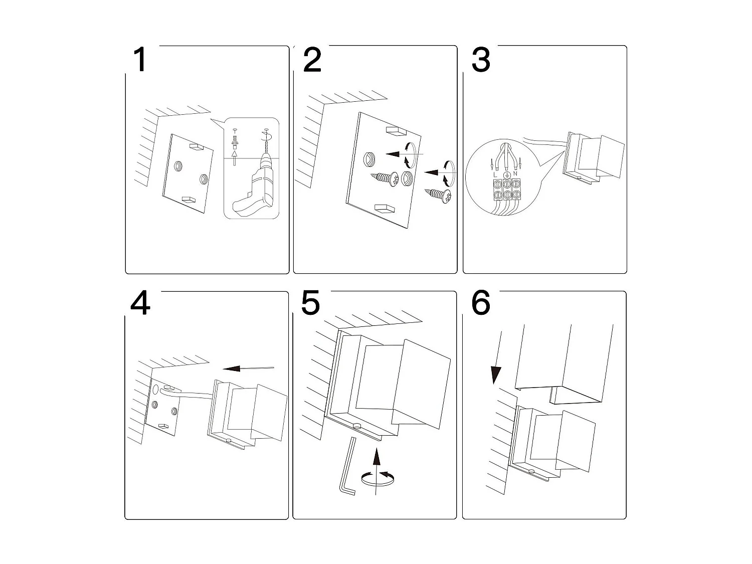 Applique LED 5w,4 Pièces -lampe Murale Extérieur/intérieure Blanc，double Faisceau Réglable Étanche