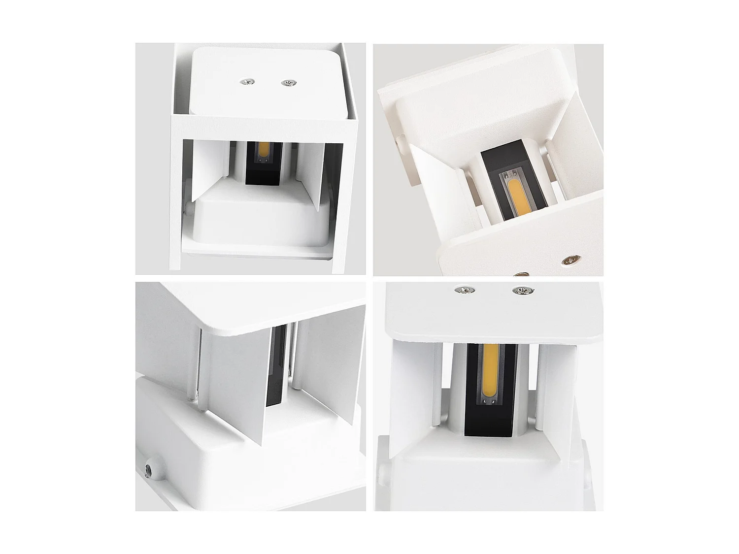 Applique LED 5w,4 Pièces -lampe Murale Extérieur/intérieure Blanc，double Faisceau Réglable Étanche