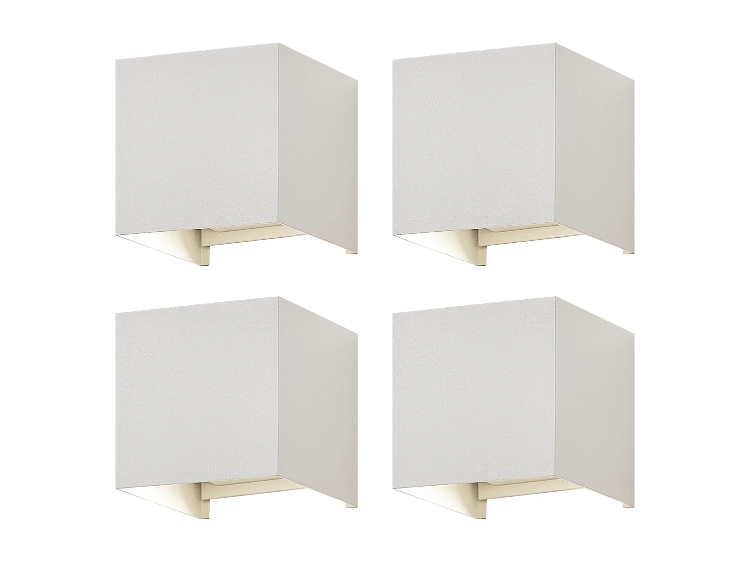 NETTLIFE Applique LED 5W,4 pièces -Lampe Murale Extérieur/Intérieure blanc，double faisceau réglable étanche IP65 230V 3000K