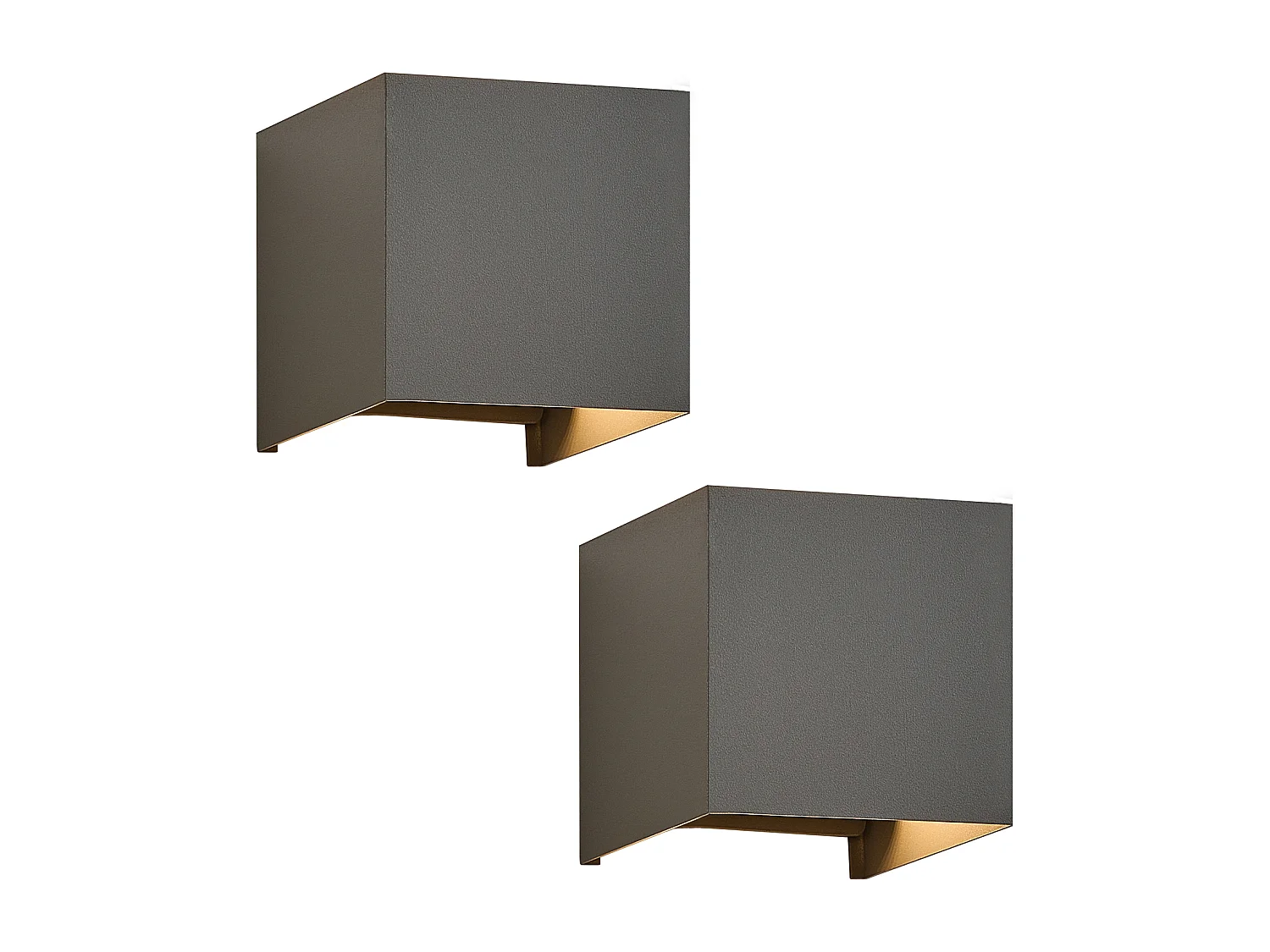 NETTLIFE Set de 2 Lampes Murales LED Ext, Blanc Chaud IP65, Anthracite, pour Maison, Cage d’Escalier