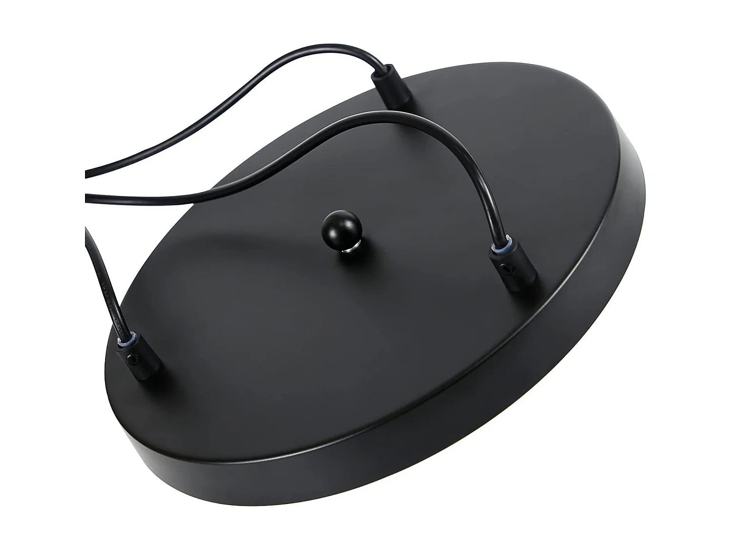 NETTLIFE Suspension Métal Noir Diam.25cm E27 Vintage Rustique Rond 3 Ampoules Rétro Rotin Lampe de Salon Métal Naturel pour Salle à Manger Chambre