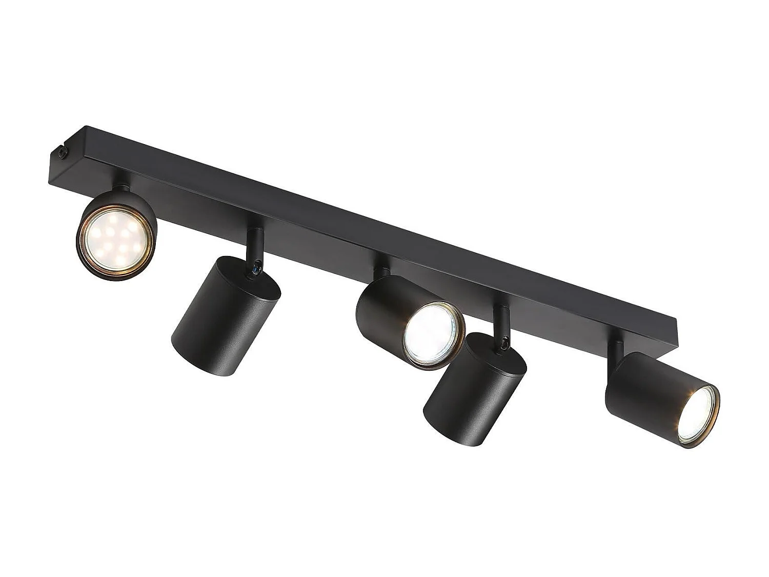 NETTLIFE LED Deckenleuchte Schwarz Deckenstrahler: GU10 Deckenlampe Spots 5 Flammig 330°Schwenkbar Deckenspots Modern