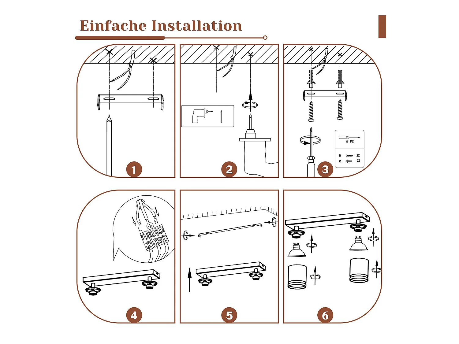 NETTLIFE Plafonnier LED 2 flamme - Blanc Plafonnier GU10 Spot pivotant Applique murale en bois Spot mural pour salon chambre  Sans ampoule