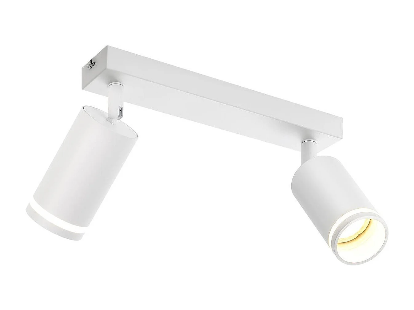 NETTLIFE Plafonnier LED 2 flamme - Blanc Plafonnier GU10 Spot pivotant Applique murale en bois Spot mural pour salon chambre  Sans ampoule