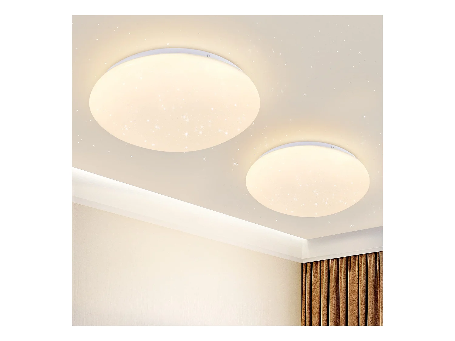 NETTLIFE 2 x Plafonnier LED Chambre - Cuisine 5W 3000K Ø 16,5 cm, Blanc Chaud, Couloir, Chambre Enfant