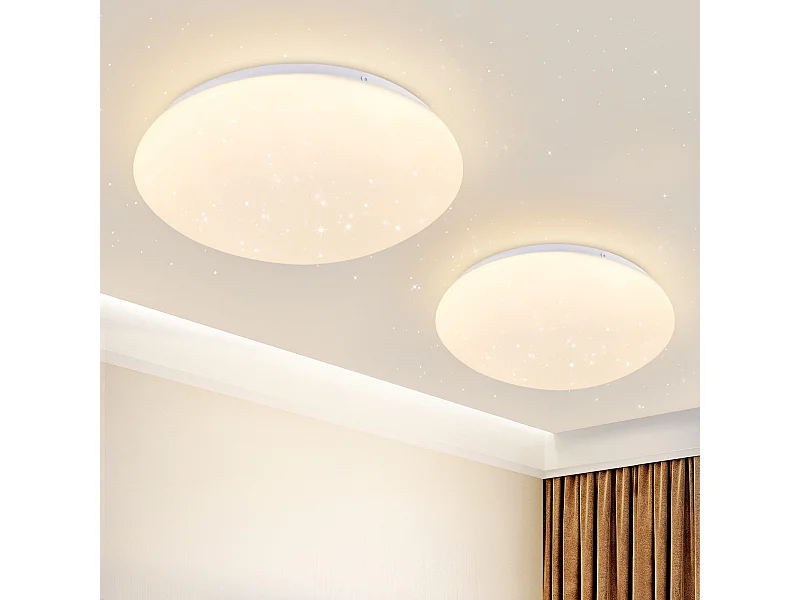 NETTLIFE 2 x Lampa sufitowa LED Sypialnia - Kuchnia 5W 3000K Ø 16,5 cm, Ciepła biel, Korytarz, Pokój dziecięcy