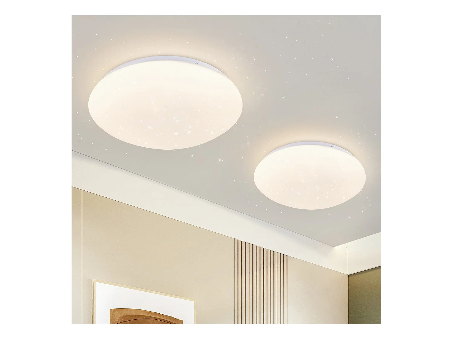 NETTLIFE 2 x Plafonnier LED Salon - Ø 16,5 cm, 4000 K, 5 W, Blanc Neutre, Couloir, Chambre Enfant