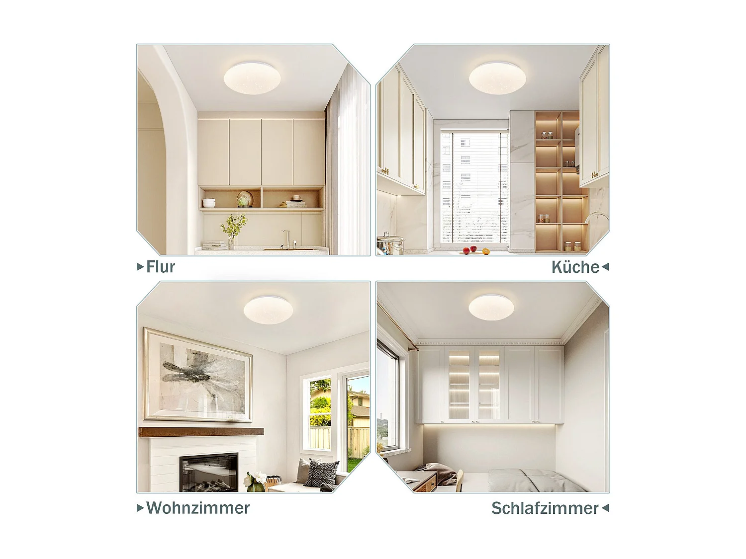 NETTLIFE Zweiter LED - Deckenleuchte für Wohnzimmer - Ø 16,5 cm, 4000 K, 5 W, neutralweiß, für Flur, Kinderzimmer