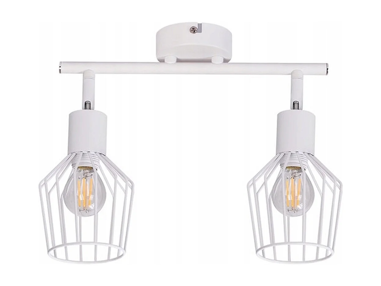 NETTLIFE 2 Spots de Plafond E14 -  métal, lampe de couloir industrielle pivotante à 350°, applique murale pour couloir et salon，blanc