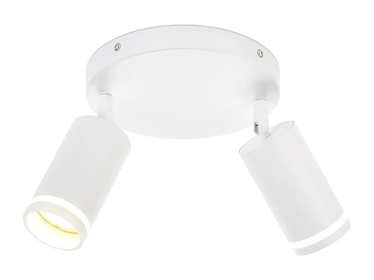 NETTLIFE Plafonnier LED 2 flamme - Blanc Plafonnier GU10 Spot pivotant Applique murale en bois Spot mural pour salon chambre  Sans ampoule