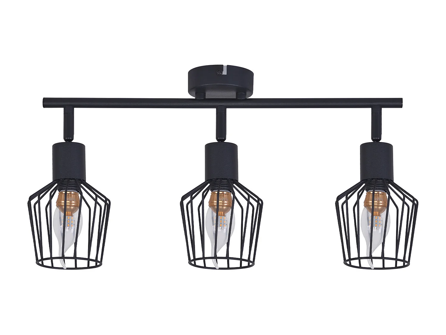 NETTLIFE 3 Spots de Plafond E14 -  métal, lampe de couloir industrielle pivotante à 350°, applique murale pour couloir et salon，noir