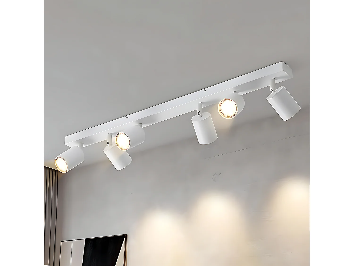 NETTLIFE Opbouwspot - plafondspot met 6 lichtpunten - spots - WIt Plafondlamp - L 76.5 cm - draaibar - kantelbaar - GU10 fitting - plafoniere - excl. GU10