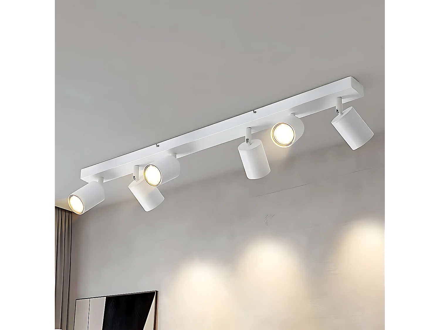 NETTLIFE 6 spots de plafond LED blancs GU10 orientables à 350° pour salon chambre cuisine sans ampoule