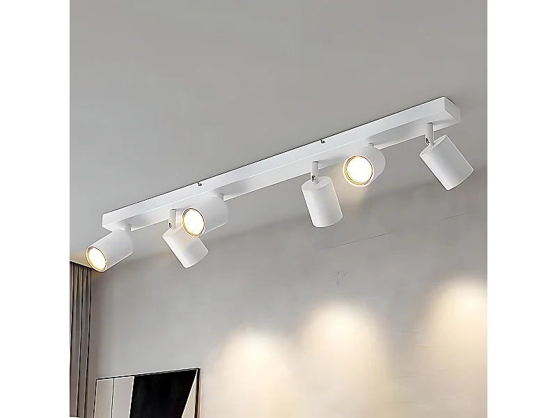 NETTLIFE 6 spots de plafond LED blancs GU10 orientables à 350° pour salon chambre cuisine sans ampoule