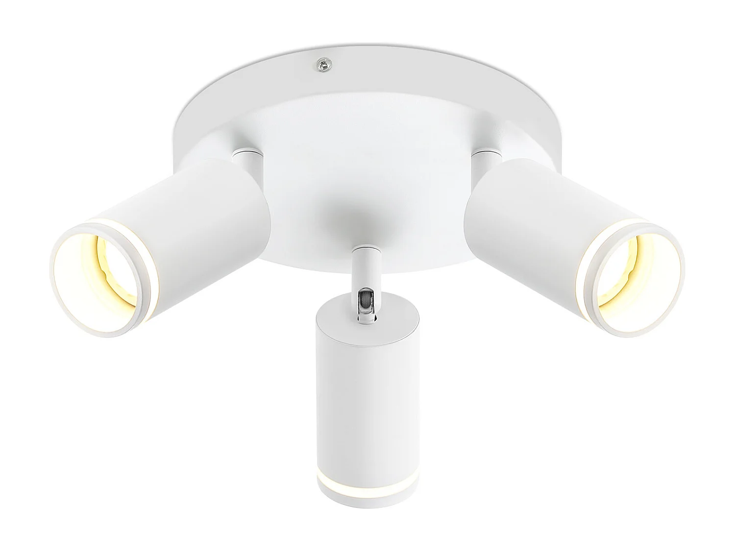 NETTLIFE Plafonnier LED 3 flamme - Blanc Plafonnier GU10 Spot pivotant Applique murale en bois Spot mural pour salon chambre  Sans ampoule