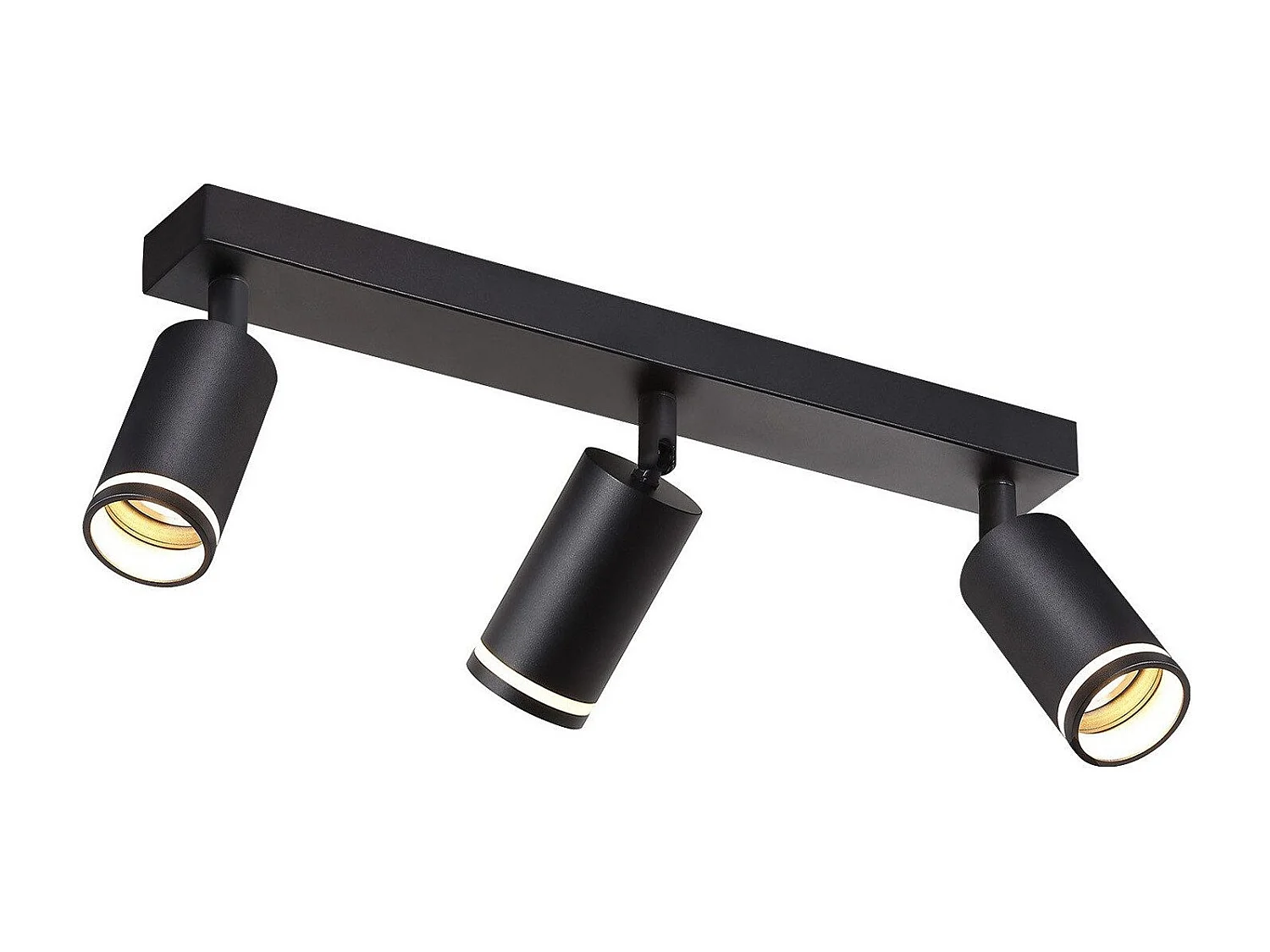 NETTLIFE Plafonnier LED 3 flamme - Noir Plafonnier GU10 Spot pivotant Applique murale en bois Spot mural pour salon chambre  Sans ampoule