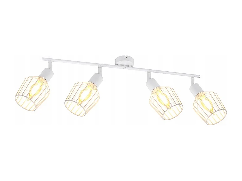 NETTLIFE 4 Spots de Plafond E14 -  métal, lampe de couloir industrielle pivotante à 350°, applique murale pour couloir et salon，blanc